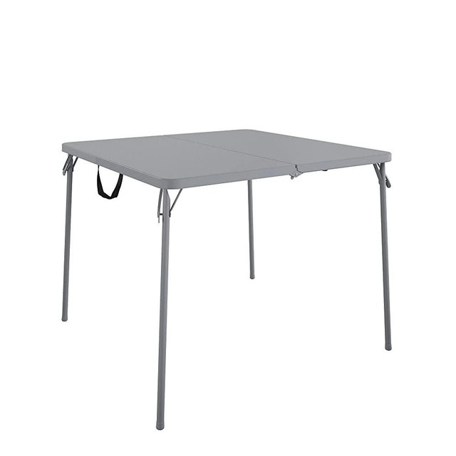 COSCO XL 38.5" Half Card w/Handle Indoor & Outdoor, Portable, Wheelchair Accessible, Camping, Tailgating, & Crafting Folding Table, Gray