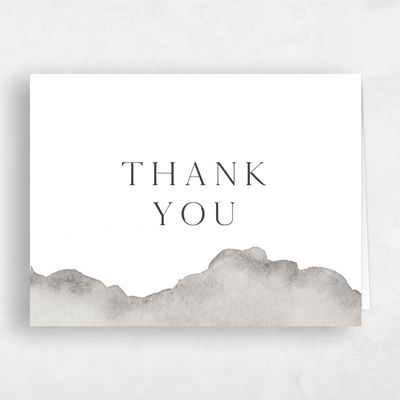 Pewter Gray, Grey Wedding Thank You - Cello Landscape