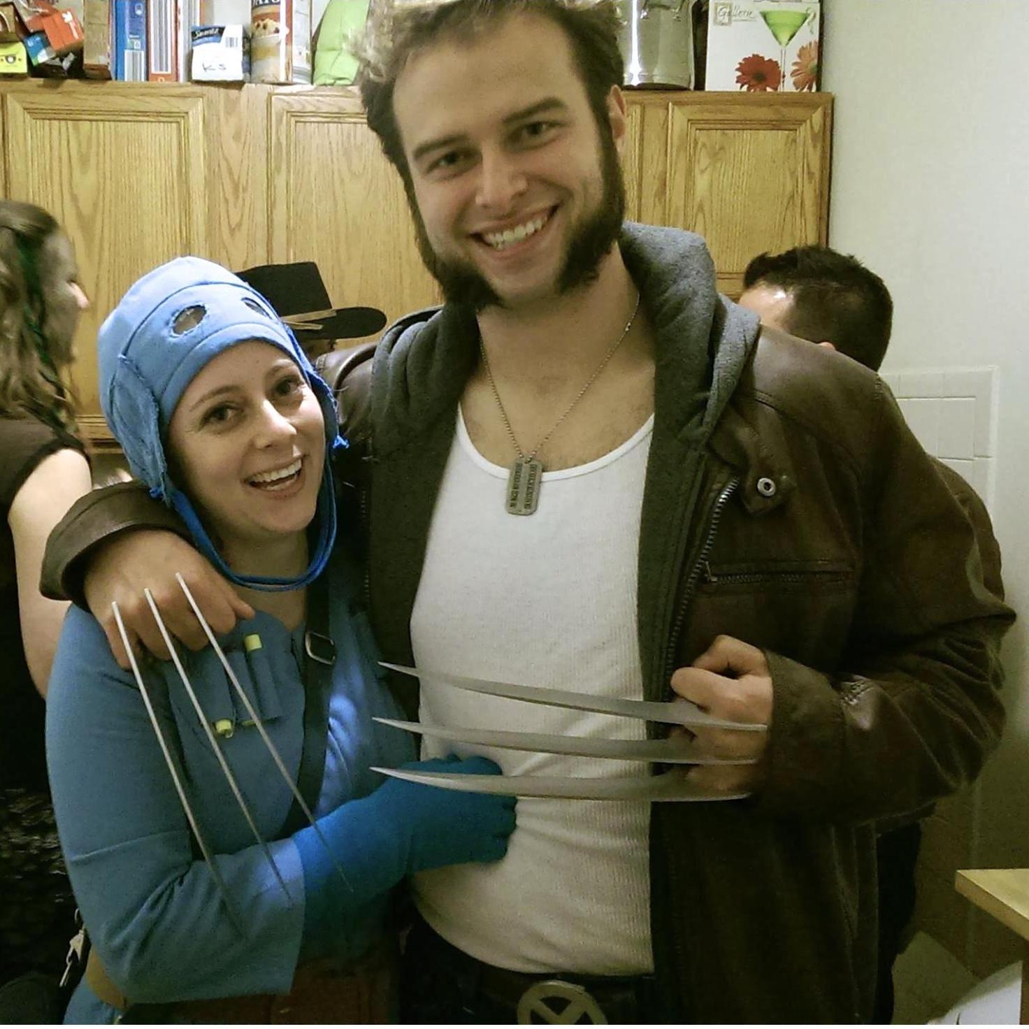 Our first Halloween together! Nausicaa and Wolverine!