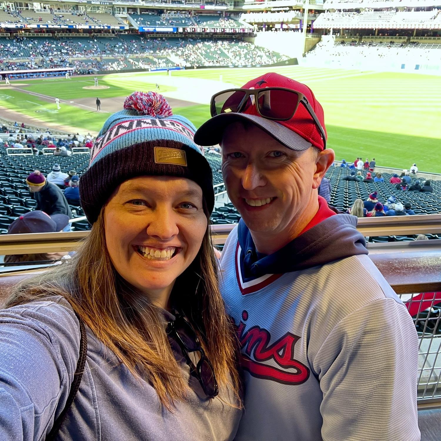 Andy is a big fan of the MN Twins. It has been fun to go together. I got a free hat that is now a favorite! Can you tell we like the color blue?!