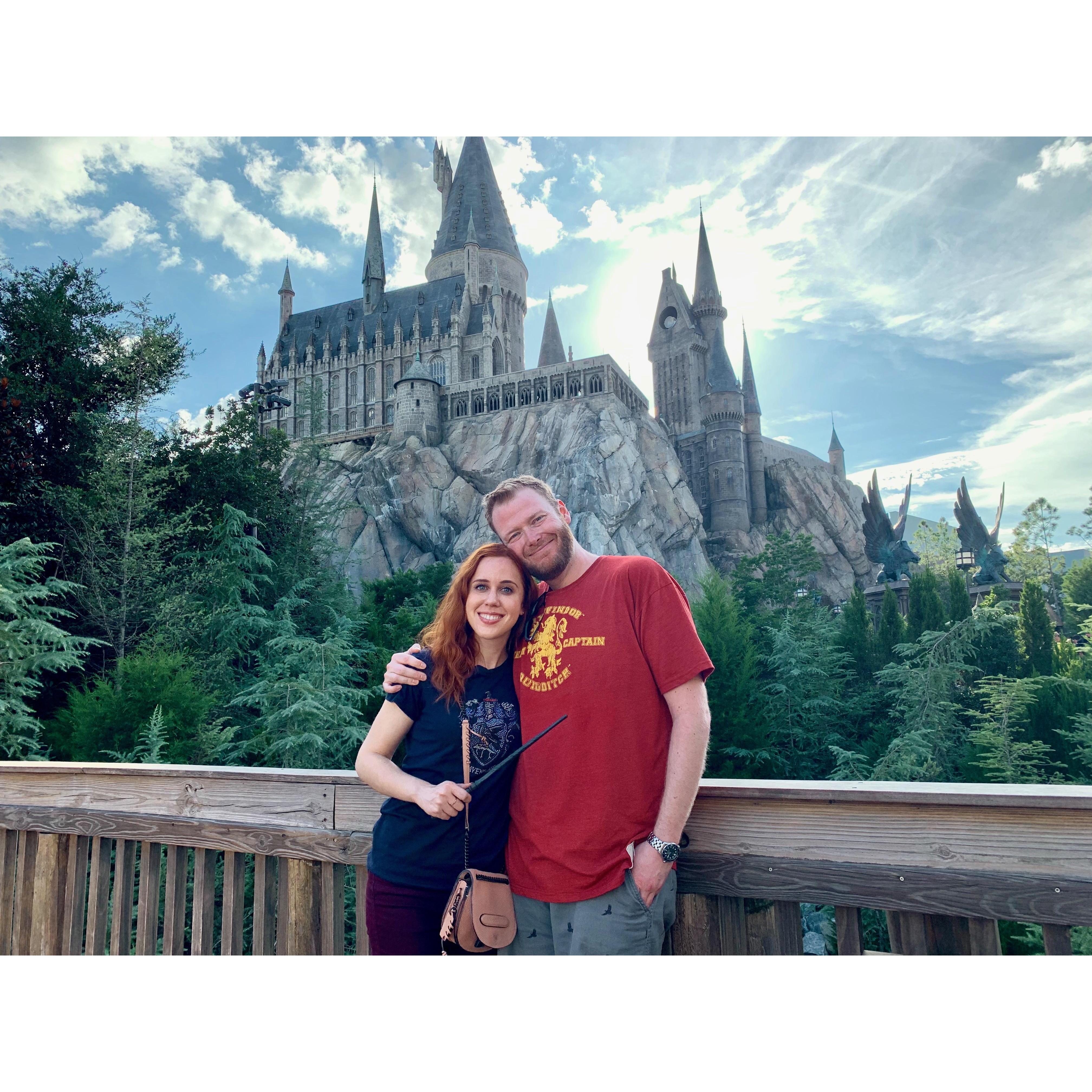 A couple of days after we got engaged at Epcot, this Ravenclaw and Gryffindor headed over to Hogwarts at Universal Studios in Orlando, Florida.