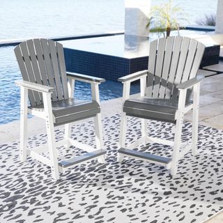 Transville Outdoor Counter Height Bar Stool, Set of 2