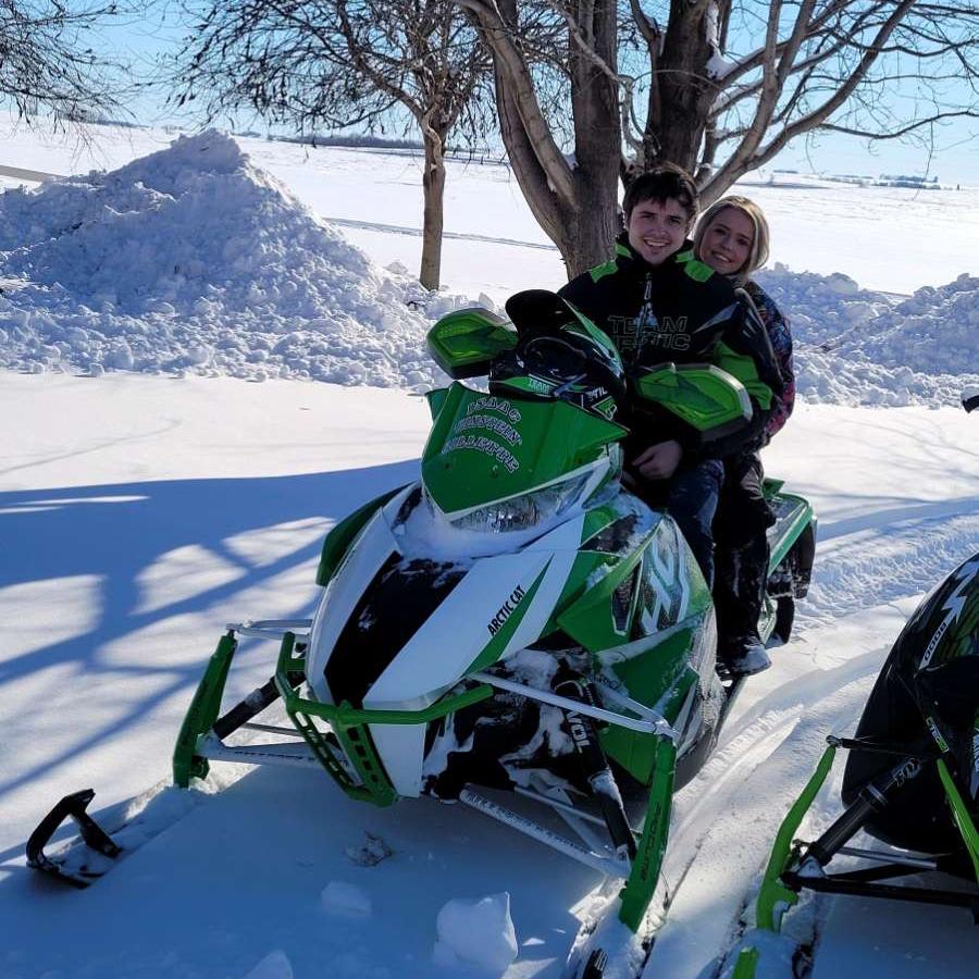 First time snowmobiling together