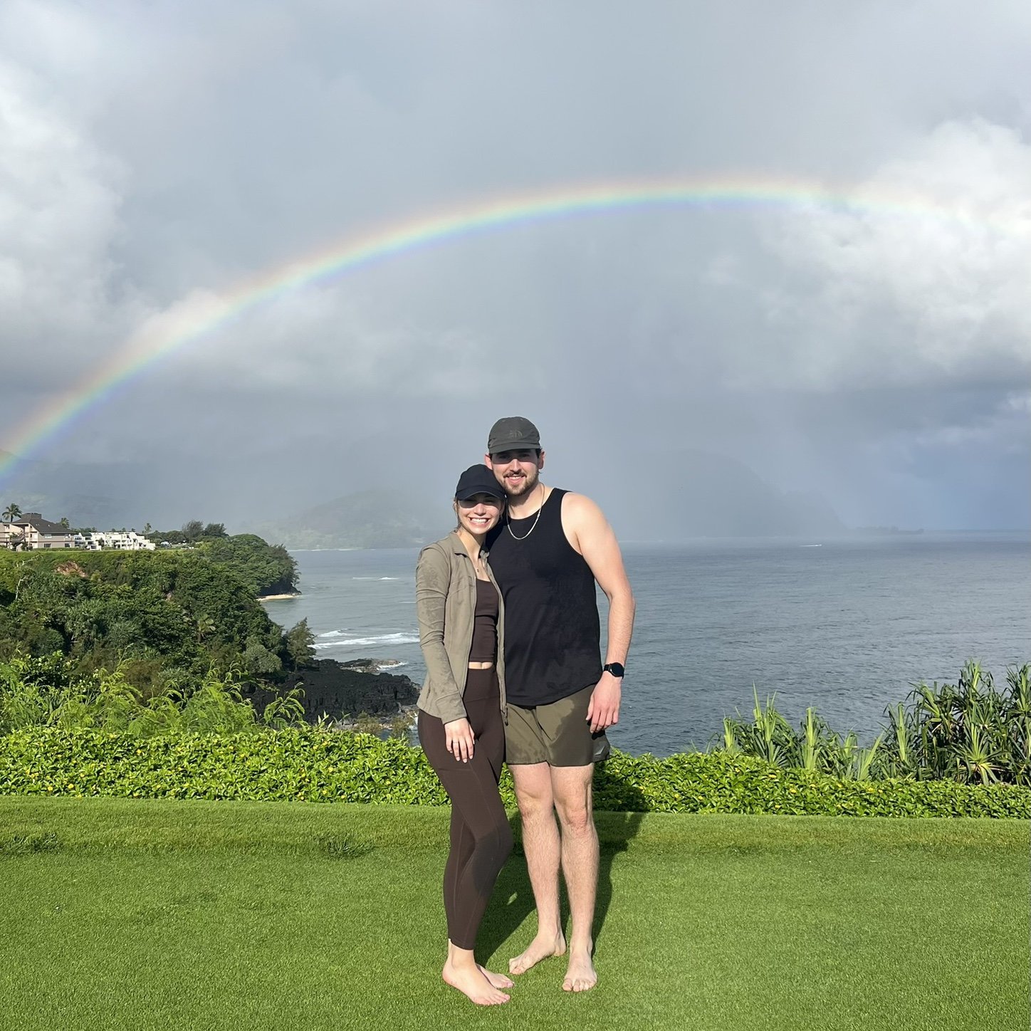 We traveled to Kauai where we did sunrise yoga on a golf course!