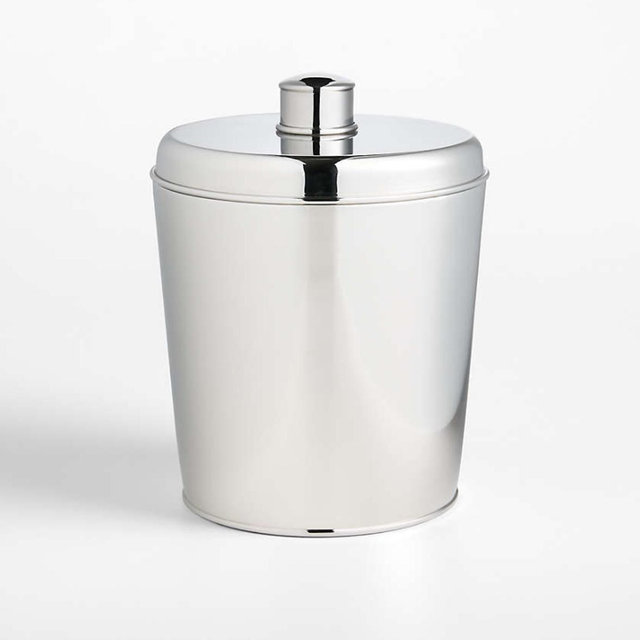 Crate and Barrel Easton Double-Walled Stainless Steel Ice Bucket