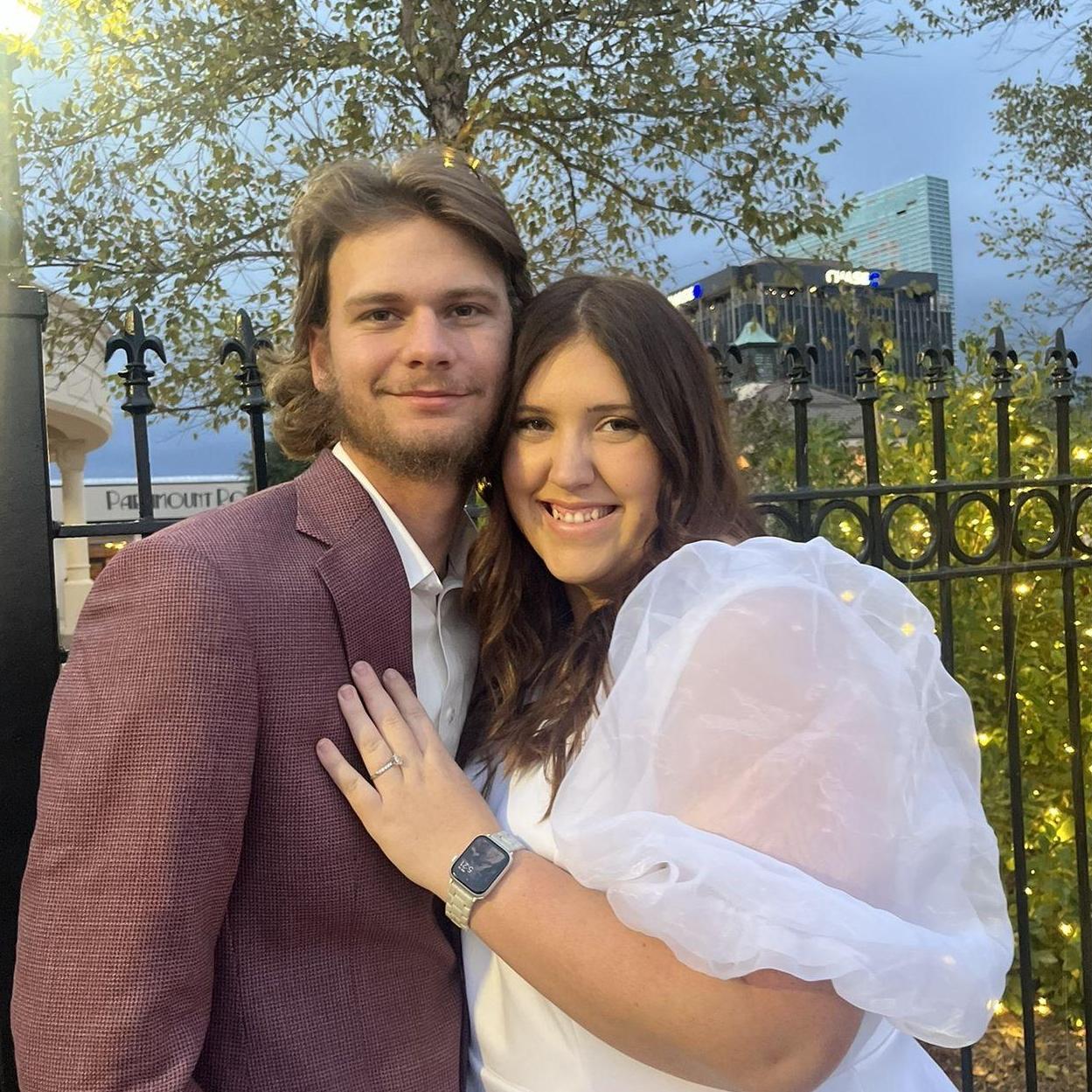 This photo was taken exactly one year before the wedding date at the wedding venue