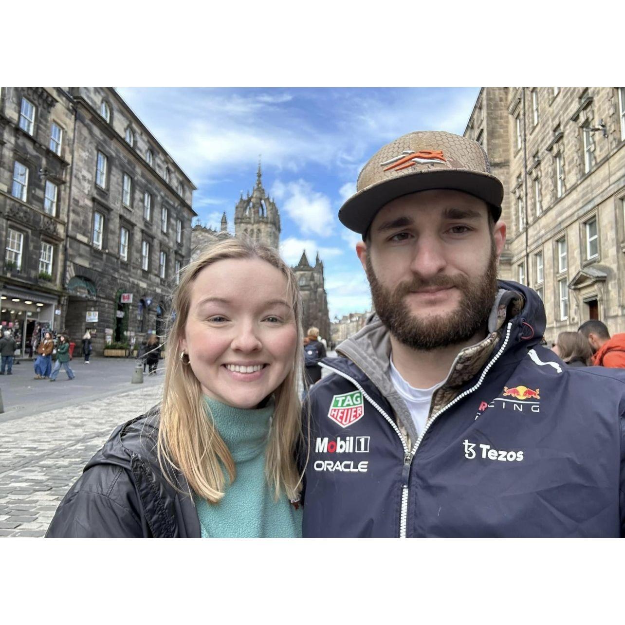 Killian finally getting to travel to Scotland after six years of dating!