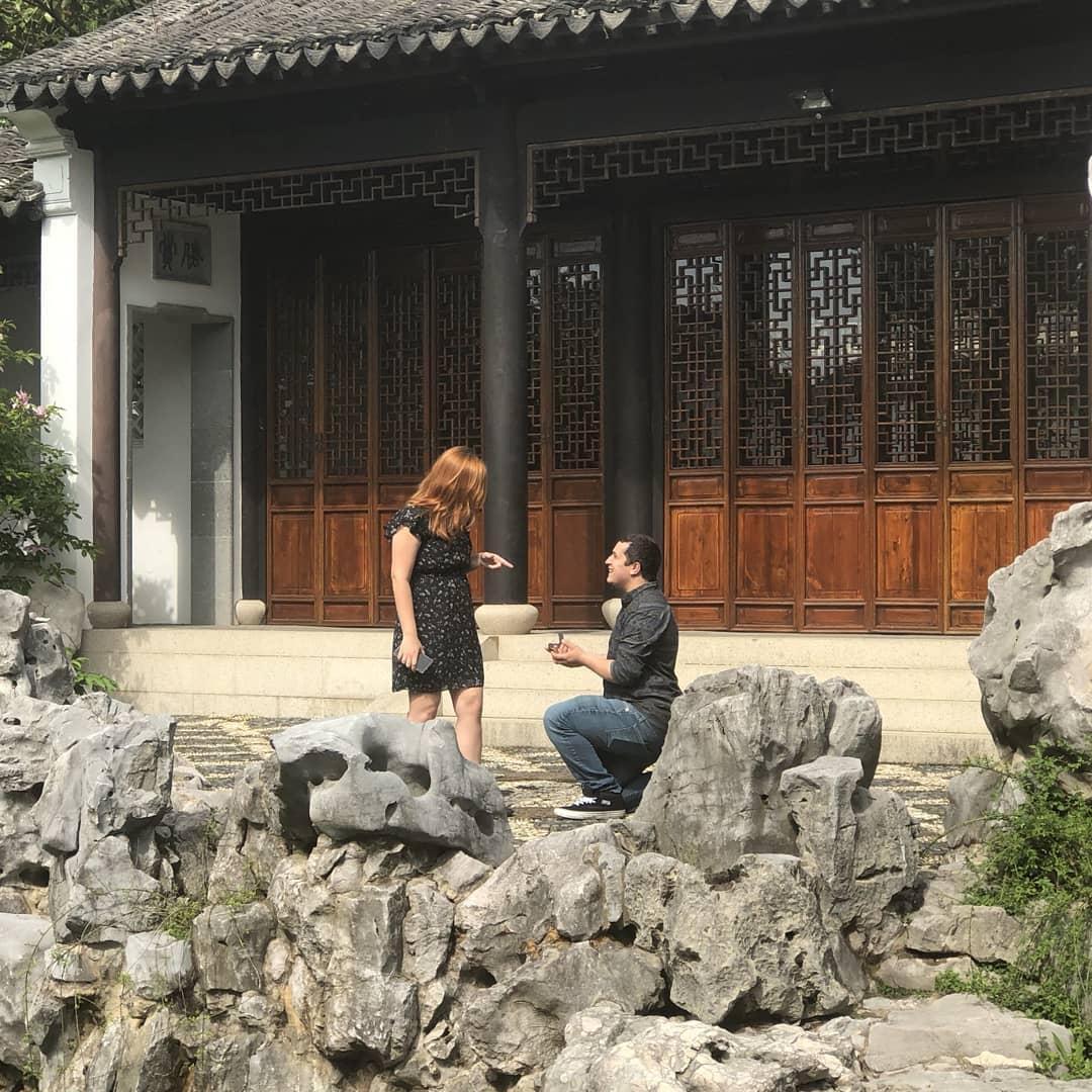 Patrick's proposal at the Chinese Scholar Garden at Snug Harbor Botanical Gardens on May 4, 2019.
