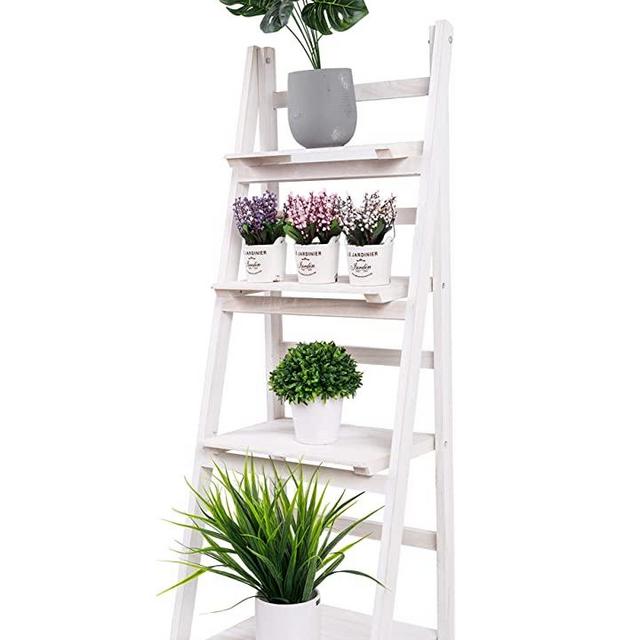 Kodycity Plant Stand Indoor Flower Pot Pots Ladder Shelf Wood Foldable Tiered Corner Plants Stands Shelves Outdoor Clearance Planters Holder Rack for Patio Garden Home Living Room Decor