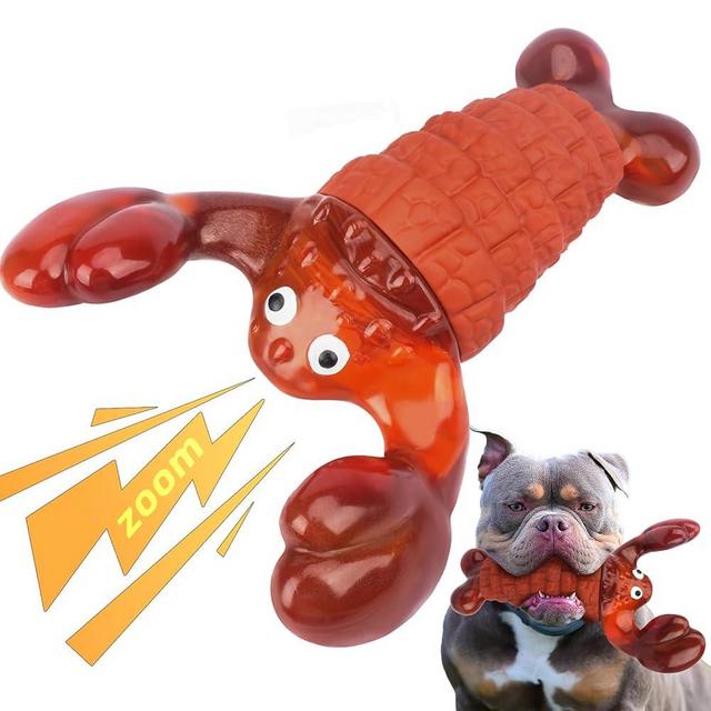 BIKIISEN Squeaky Dog Toys for Aggressive Chewers for Large Dogs, Interactive Chew Toys to Keep Them Busy, Indestructible Toys, Tough Toys for Medium Large Dogs (Red)