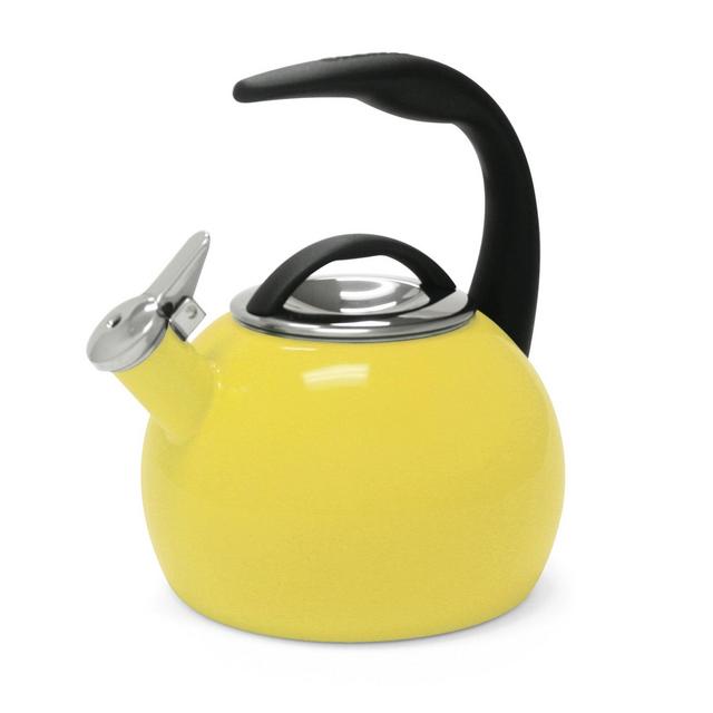 Canary Yellow 2-Quart Enamel on Steel Teakettle