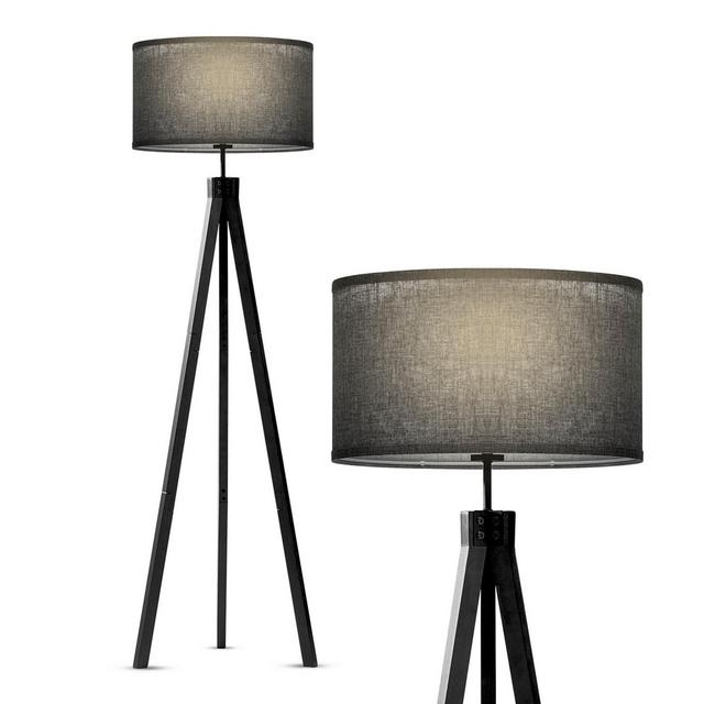 Brightech Eden LED Tripod Floor Lamp with Sturdy Solid Wood Legs