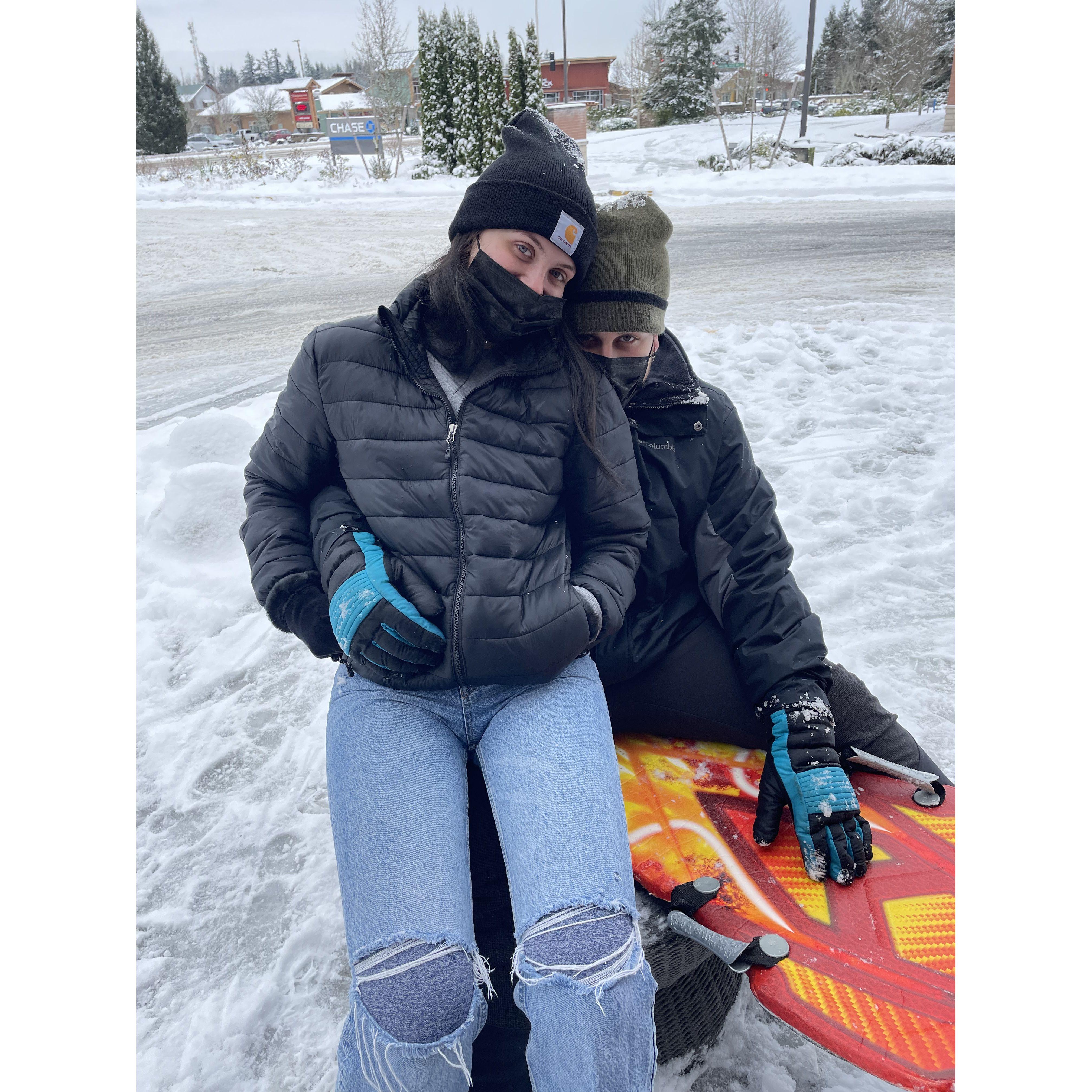 KayLee's first white Christmas! We, unfortunately, had COVID but nonetheless, we had a beautiful Christmas.