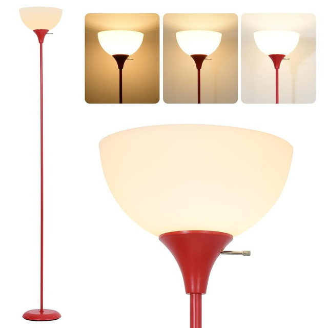 RISLG Standing Lamp, Floor Lamp, Dimmable Floor Lamps for Living Room Bedroom Study Office Kid’s Room (Red)