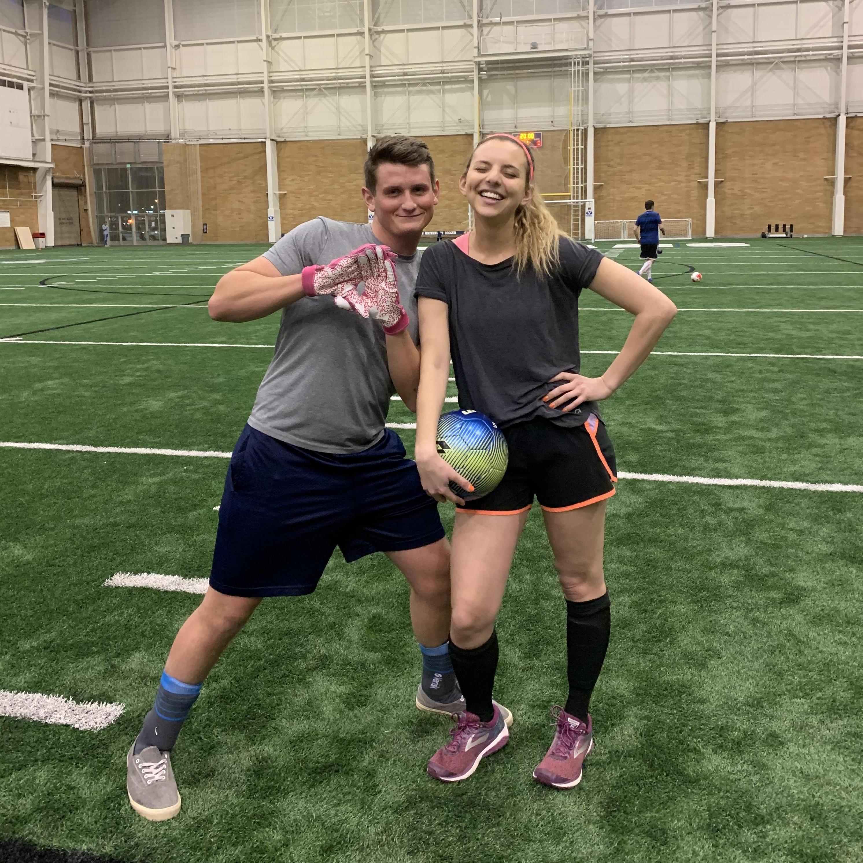 Though our beginner intramural soccer team's record was 1-5, we still had fun out on the field together.