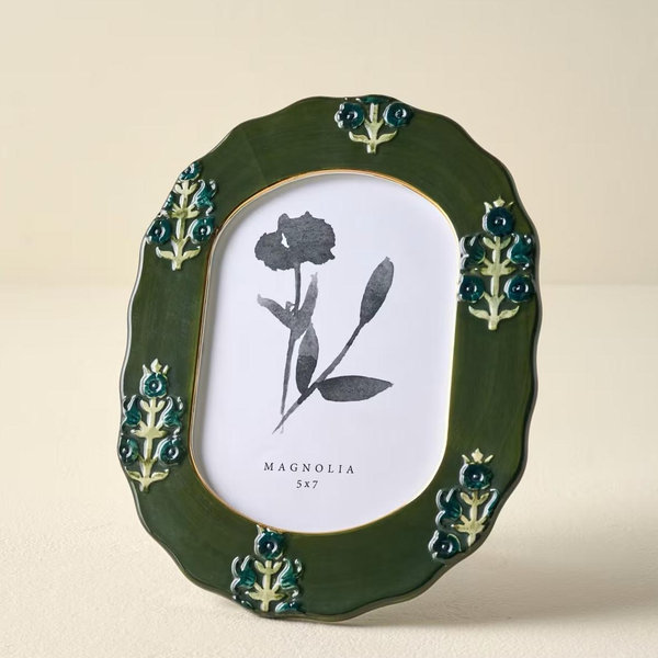 Ceramic Block Print Photo Frame- 5x7