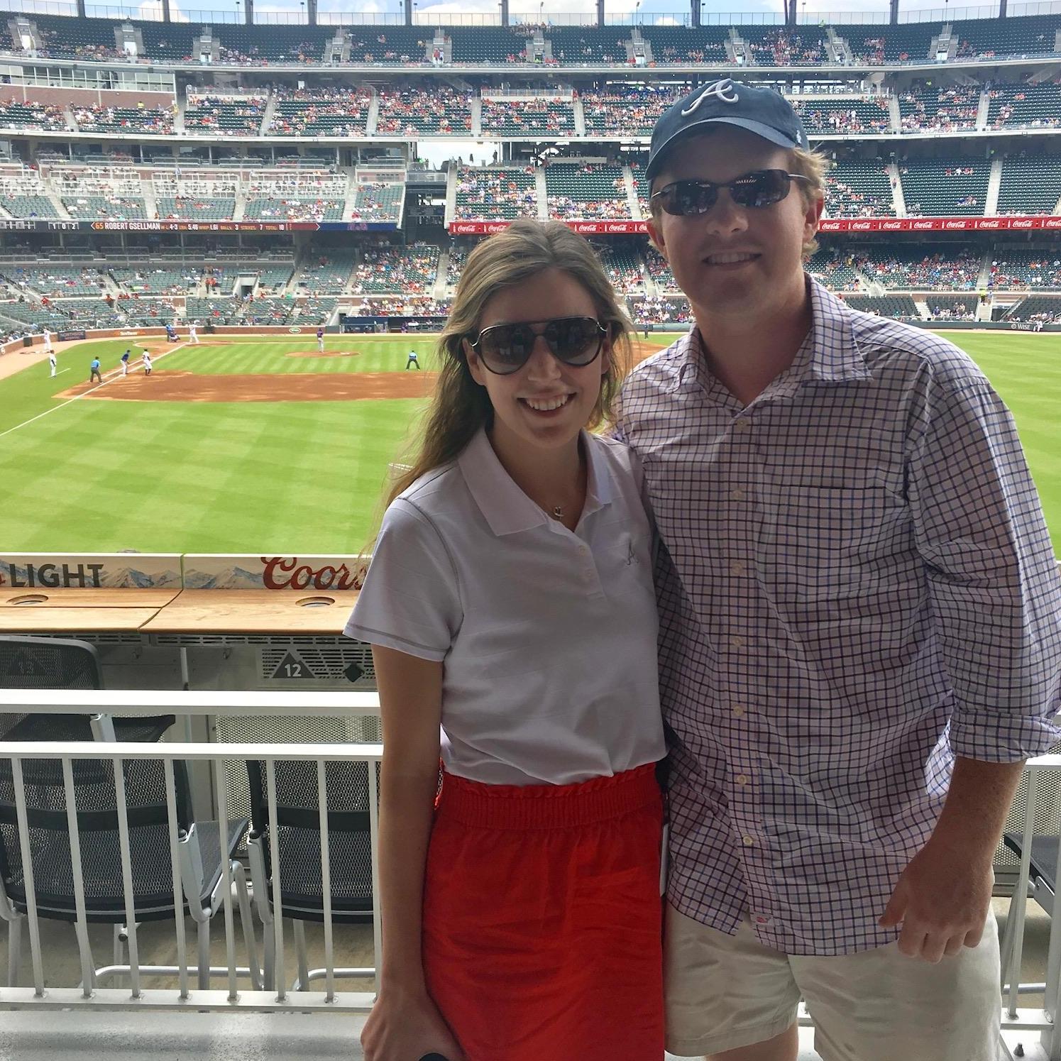 Raymond visiting Courtney at work during a Braves game, 2018!