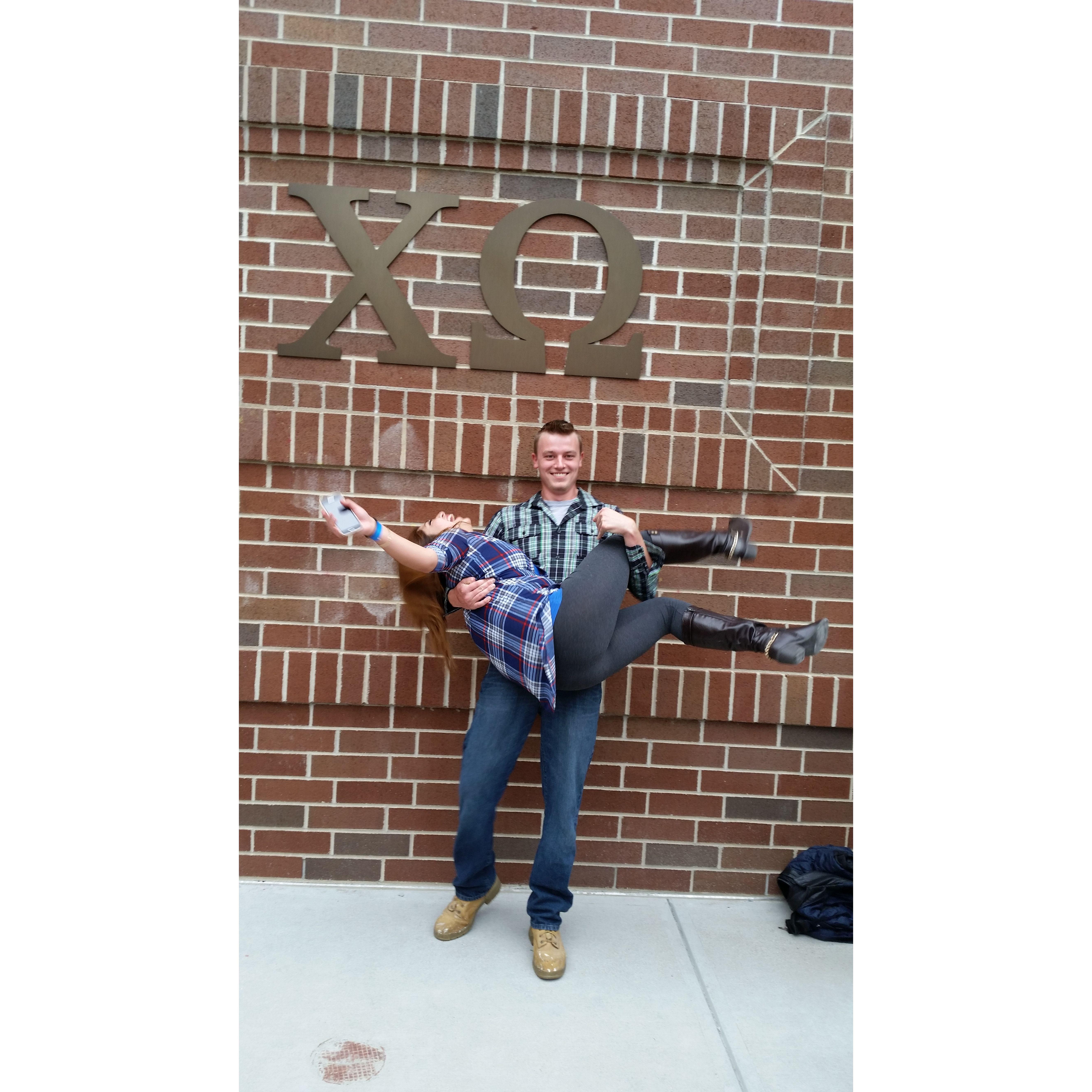 Fall of 2016.
This was during my last Chi O barn dance. Brandon was by far my favorite date to almost all the Greek events in collage. We always had so much fun together.