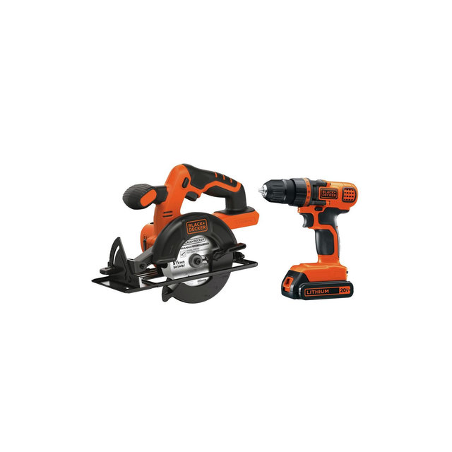Black & Decker BD2KITCDDCS 20V MAX Brushed Lithium-Ion 3/8 in. Cordless Drill Driver and 5.5 in. Circular Saw Combo Kit