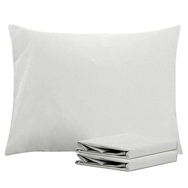 NTBAY Standard Pillowcases Set of 2, 100% Brushed Microfiber, Soft and Cozy, Wrinkle, Fade, Stain Resistant with Envelope Closure, 20 x 26 Inches, Light Grey
