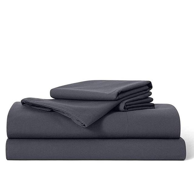 Brooklinen Luxe Core Sheet Set – Includes 1 Flat Sheet, 1 Fitted Sheet + 2 Pillowcases – 480 Thread Count Sateen Sheet Set – 100 Percent Long-Staple Cotton – Oeko-TEX Certified – Graphite – Cali King