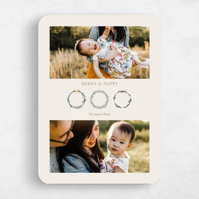 Beige Rounded Holiday Card - Duval Photo