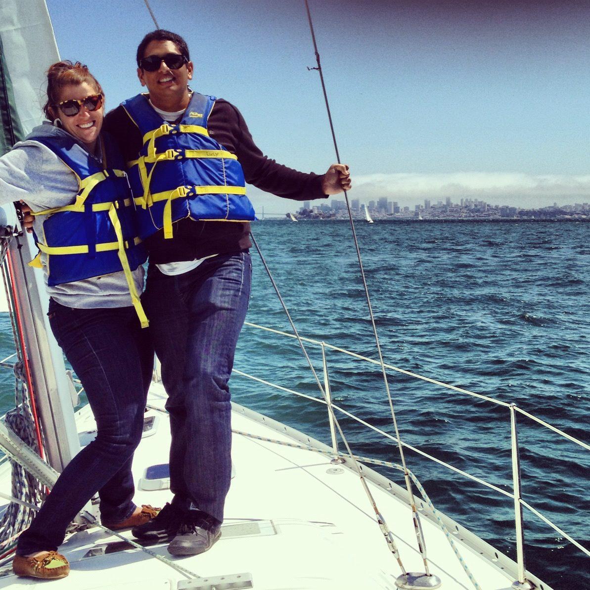 Cameron and Suraj's first sail across the SF Bay