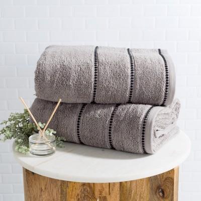 2pc Luxury Cotton Bath Towels Sets Medium Silver - Yorkshire Home