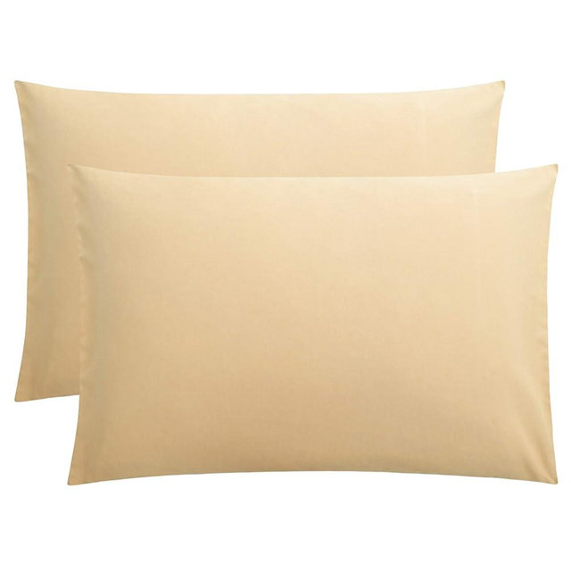 FLXXIE Pillow Cases Queen, Soft Microfiber Pillow Covers with Envelope Closure, Wrinkle Resistant Pillowcases, 2 Piece Set, 20x30, Light Taupe