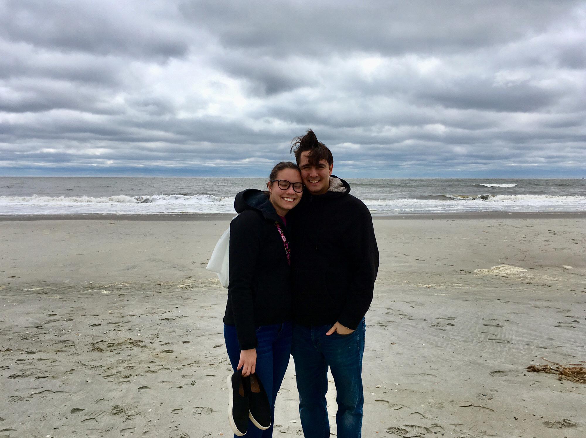 A very cold and windy walk on the beach!