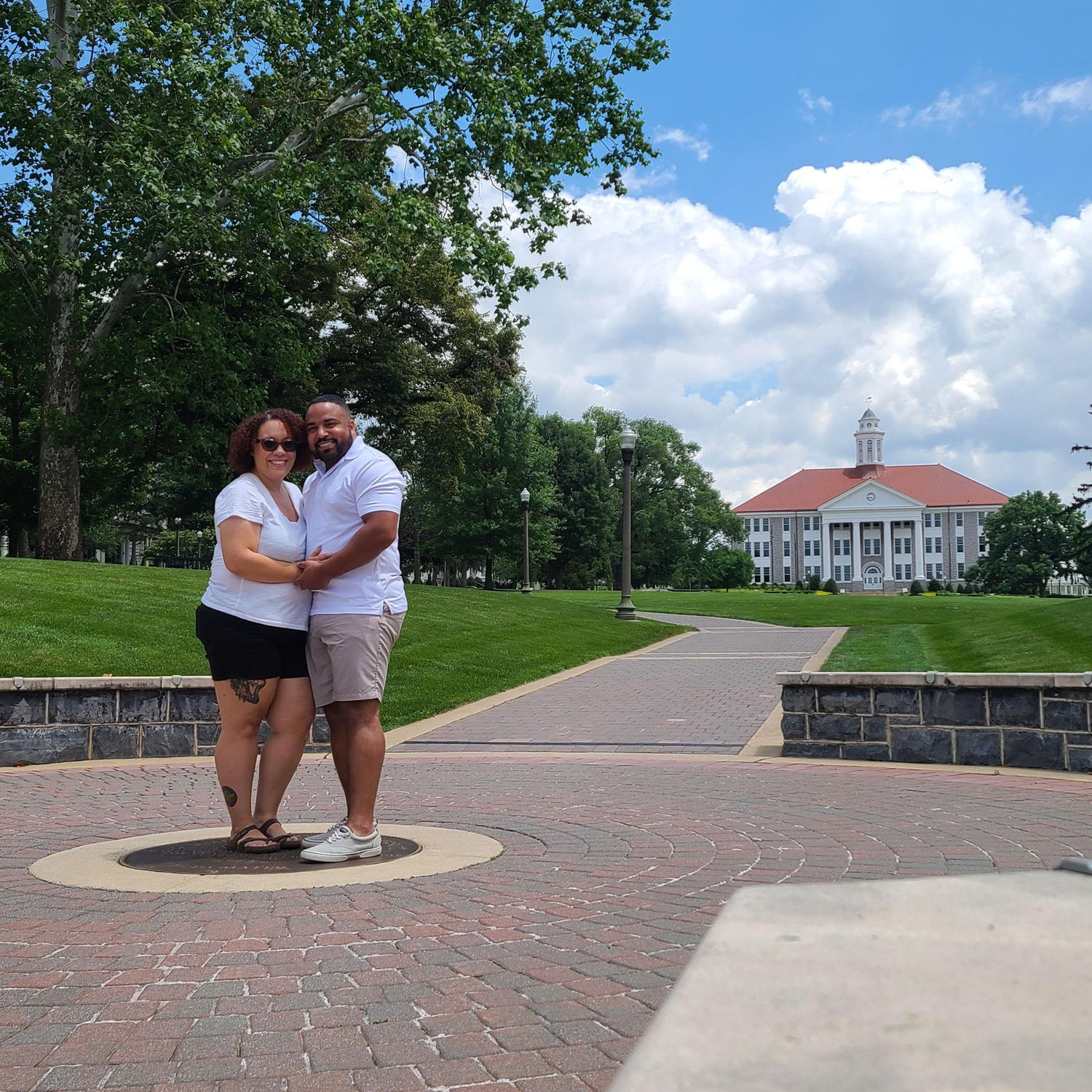 Hughey's first time to Hannah's Alma Mater (J-M-U Duuuuuukes)