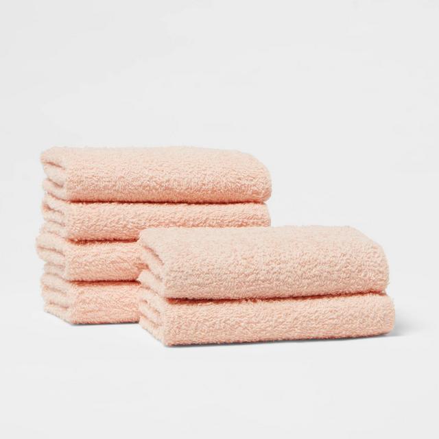 6pk Washcloth Set Light Peach - Room Essentials™