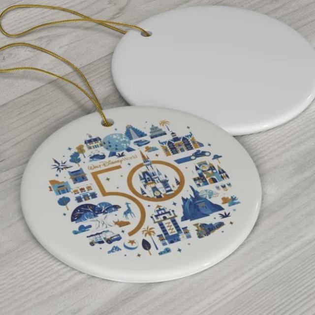 Disney 50th Anniversary Ceramic Ornament, Disney Ornament, Disney World Ornament, Disney 50th Anniversary Gift, Disney Holiday Decorations