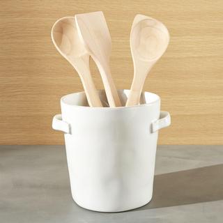 Marin White Utensil Holder with Handles