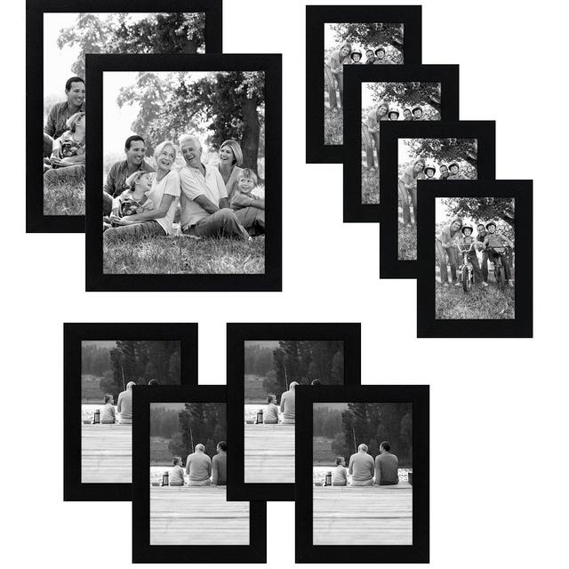 Americanflat 10-Piece Multi Pack Includes 8x10, 5x7, and 4x6 Frames, 10 Pack Gallery Set, Black
