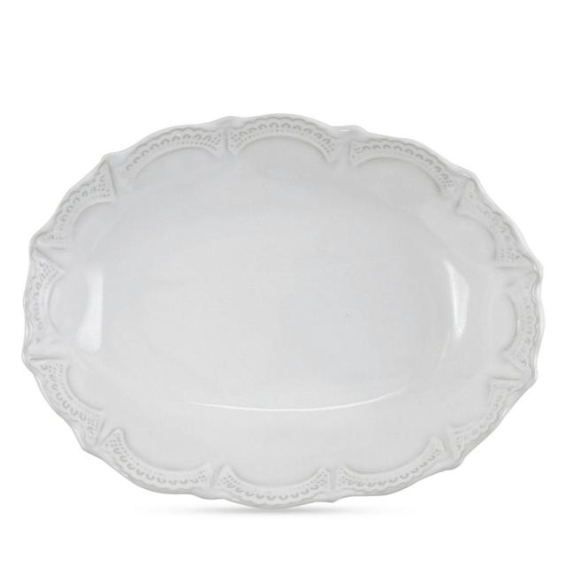VIETRI Incanto Stone White Lace Small Oval Bowl