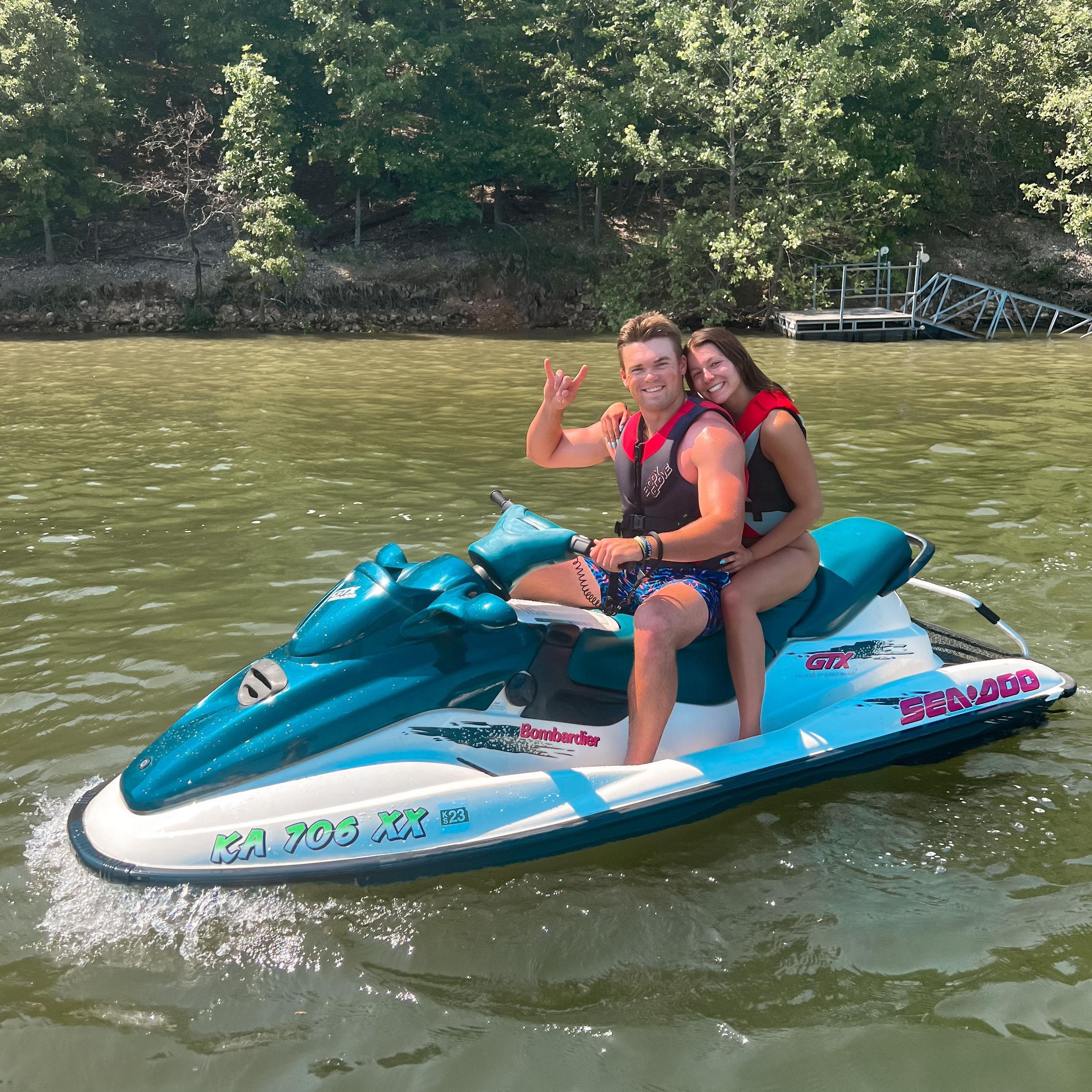 The first time Karson threw Briana off a jet ski!