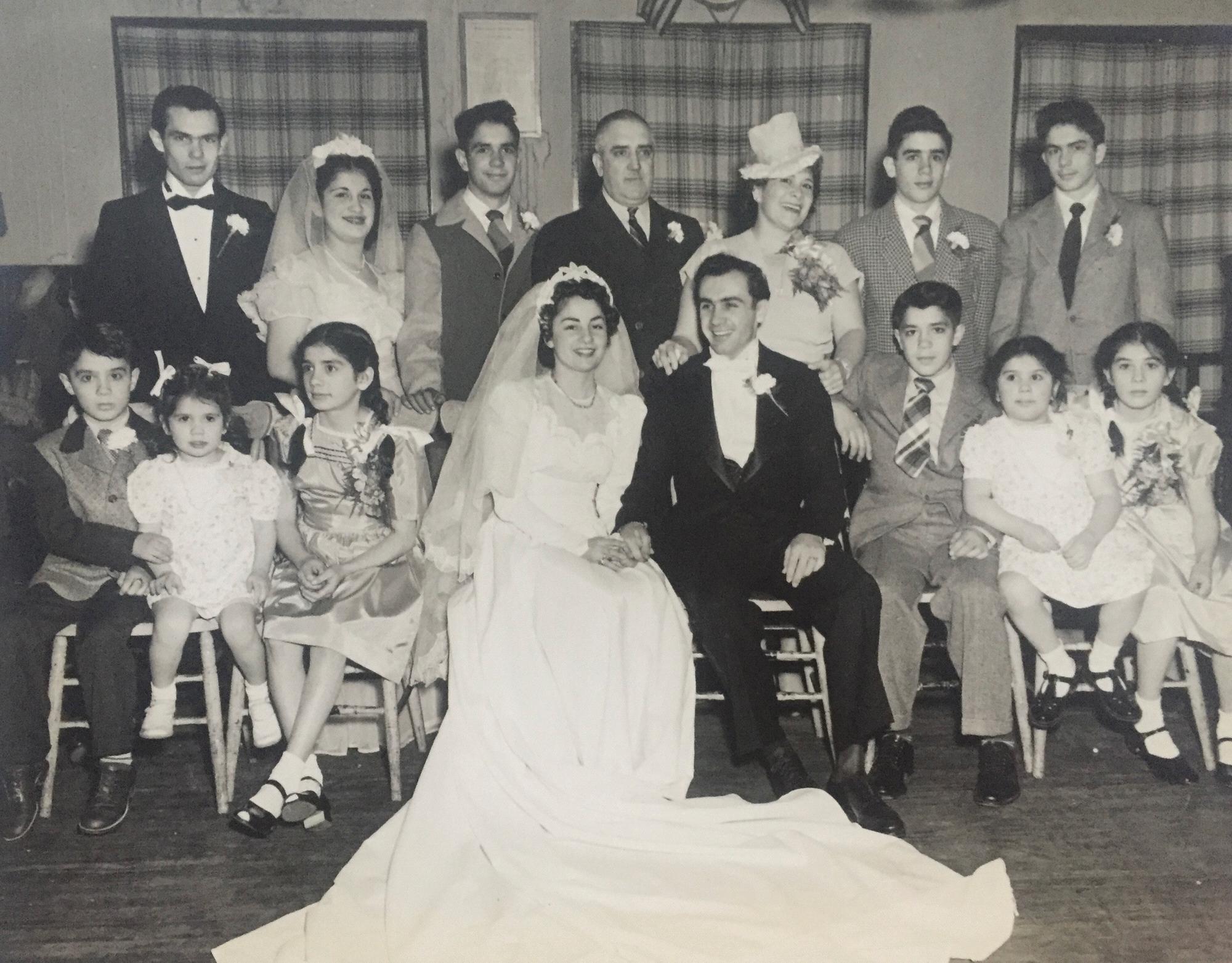 Jen's newlywed Grandparents with (some of) Grandpa George Keithan's siblings and parents.