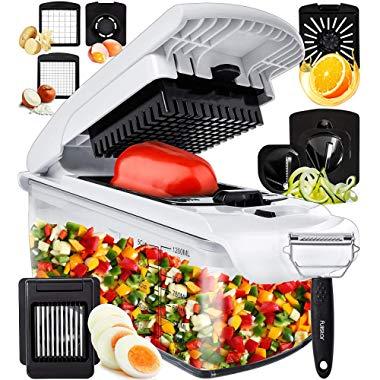 Fullstar Vegetable Chopper Onion Chopper Dicer - Peeler Food Chopper Salad Chopper Vegetable Cutter Vegetable Spiralizer Vegetable Slicer Zoodle Maker Lemon Squeezer Egg Separator Egg Slicer