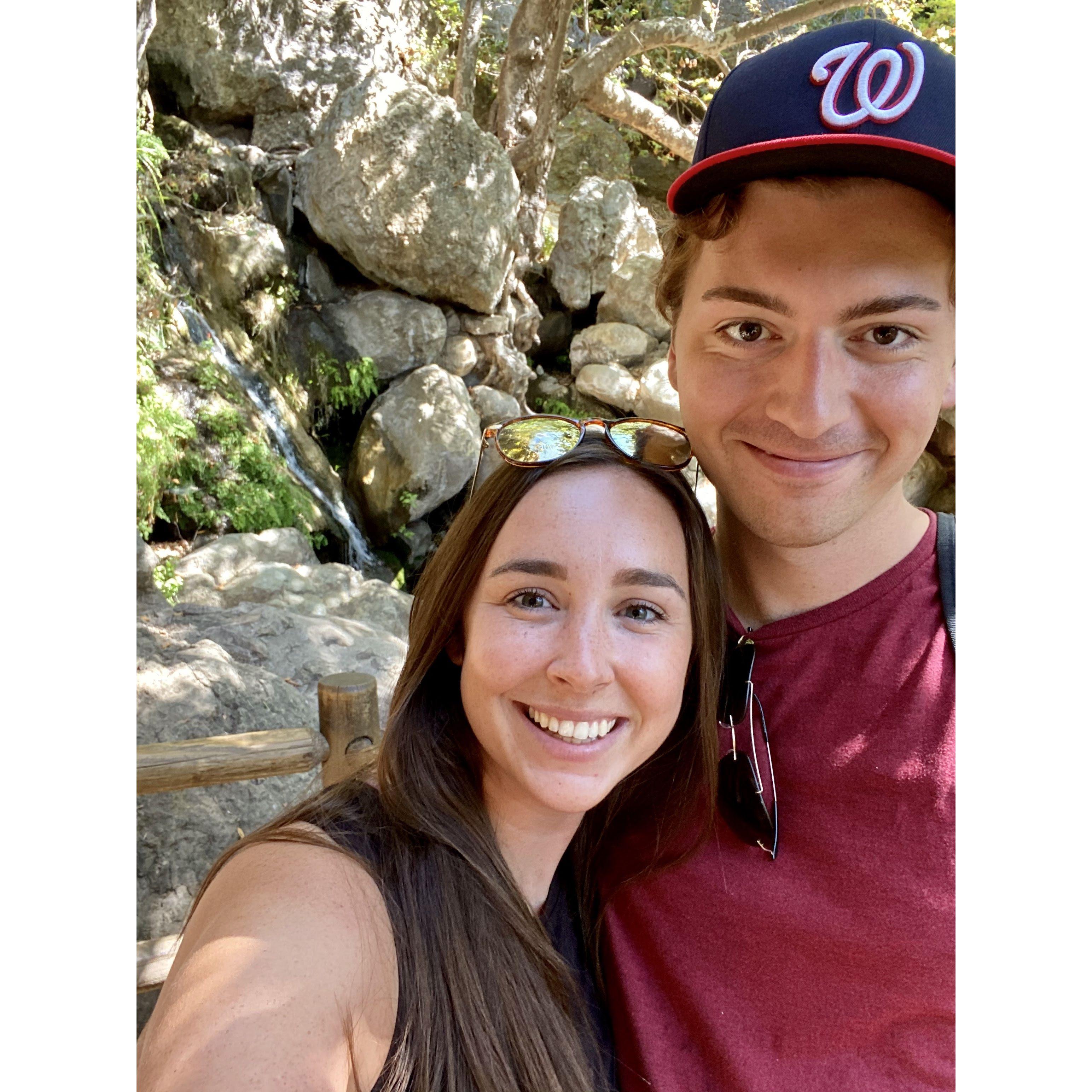 Our first photo together! On a day trip to Malibu.