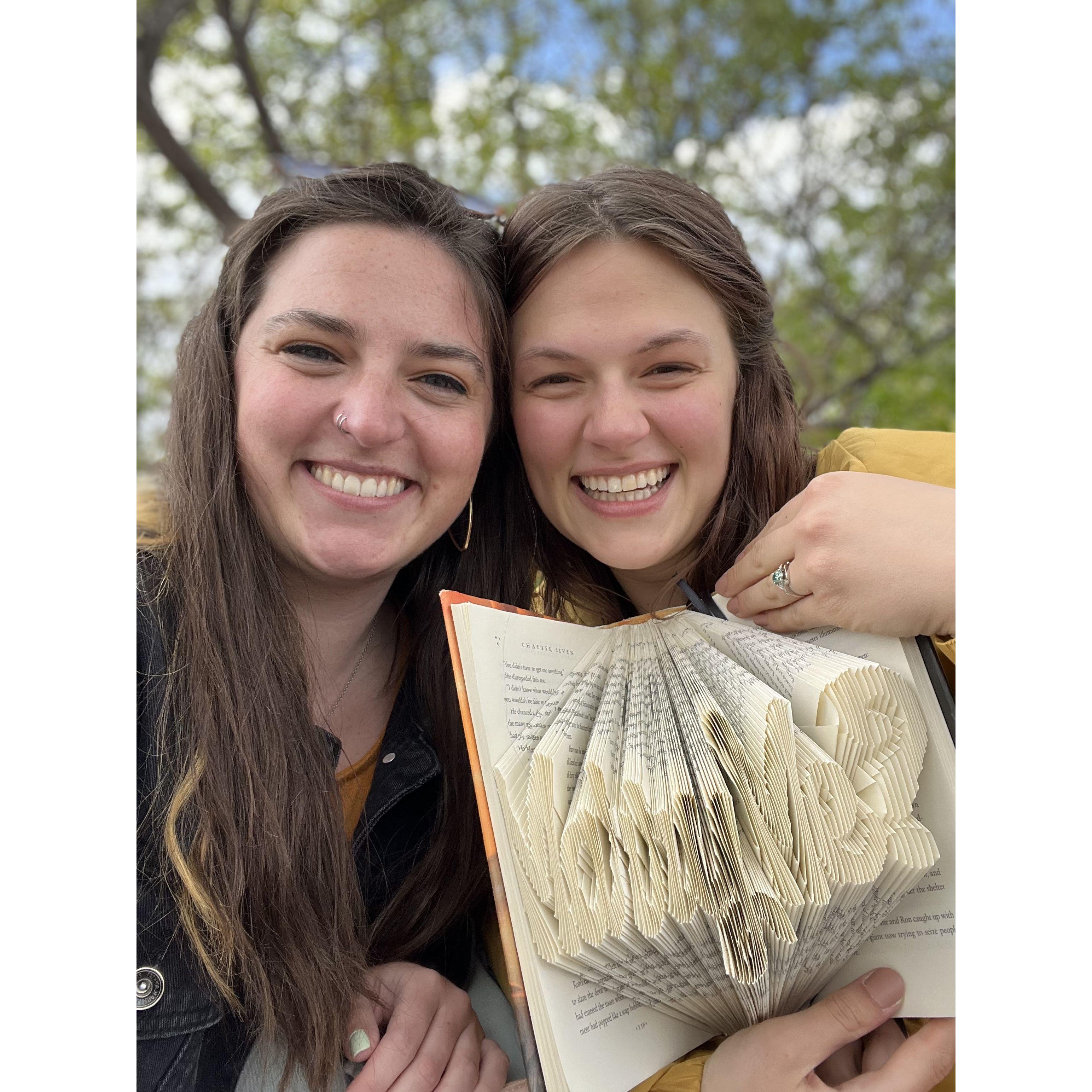 On May 21, 2022, Zen proposed to Alex with a book-themed scavenger hunt through all of their favorite places in Minneapolis. It ended with a surprise party with some of our closest friends.