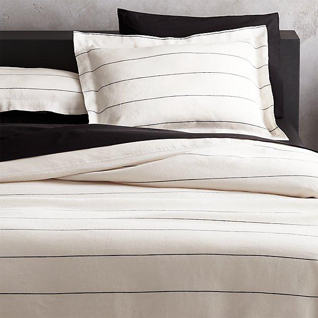 Linen Pinstripe Duvet Cover King