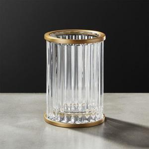 Ribbed Glass Toothbrush Holder
