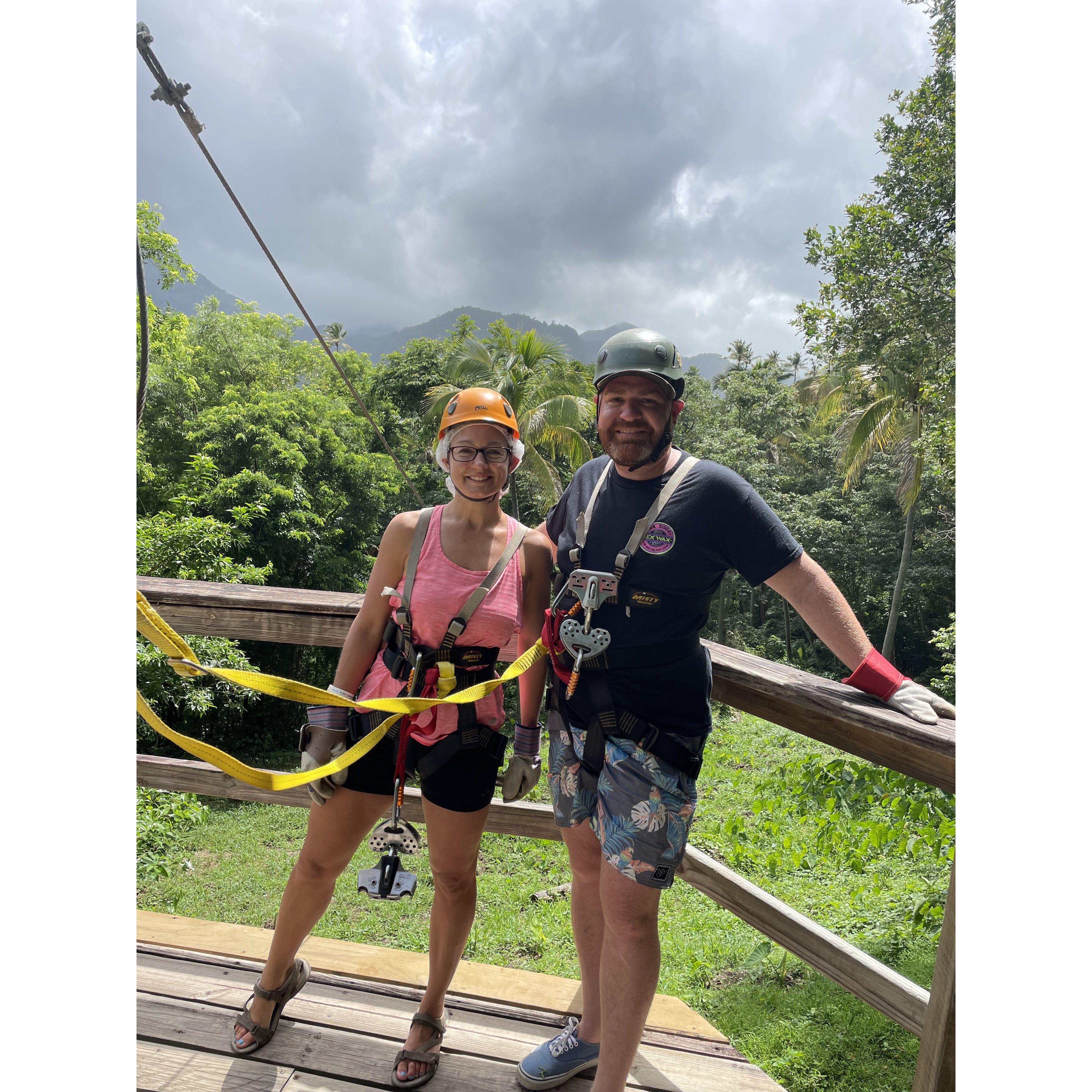In the summer of 2020 we went to St. Lucia. I got to take Oliver on his first zipline experience.