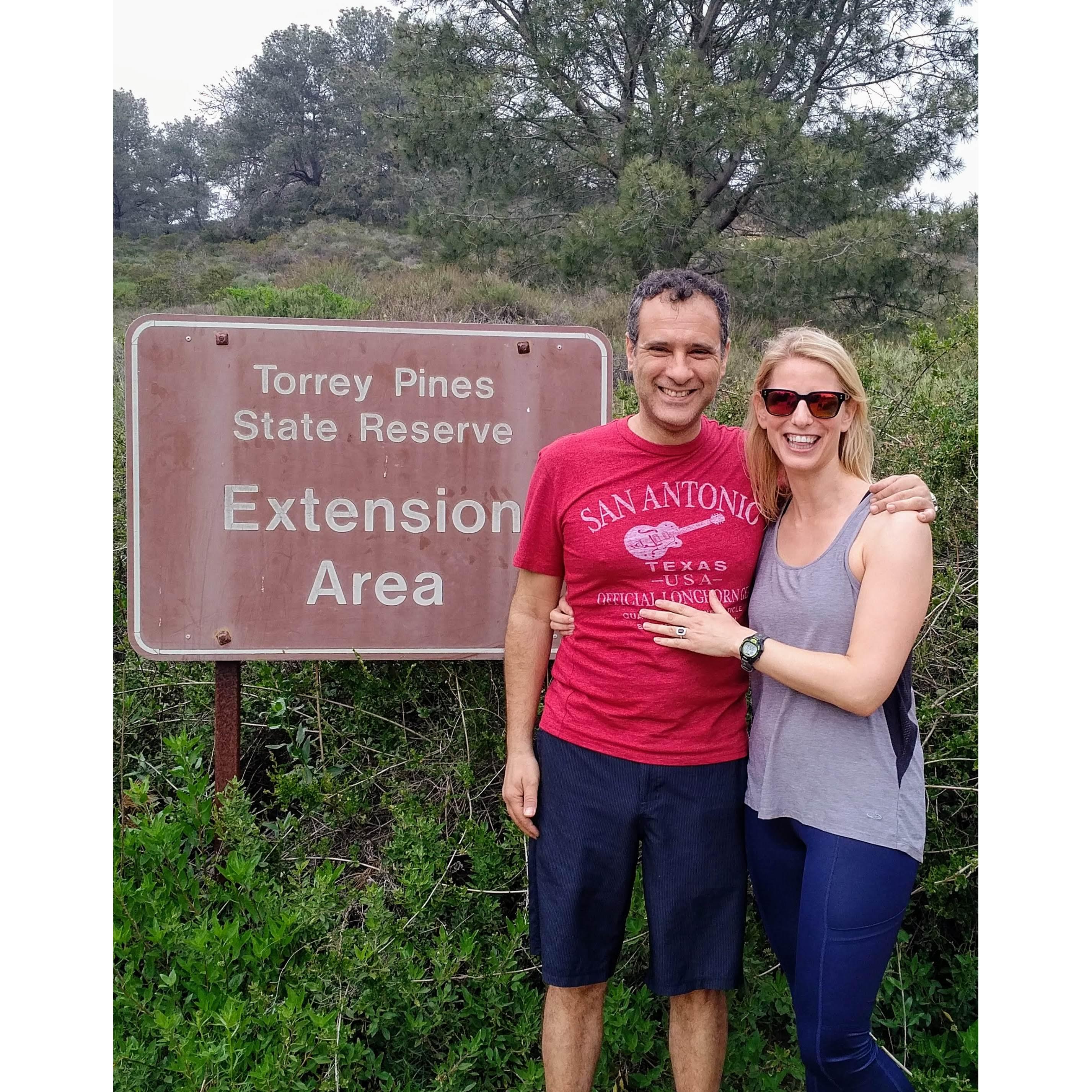 Post-engagement photo in San Diego!