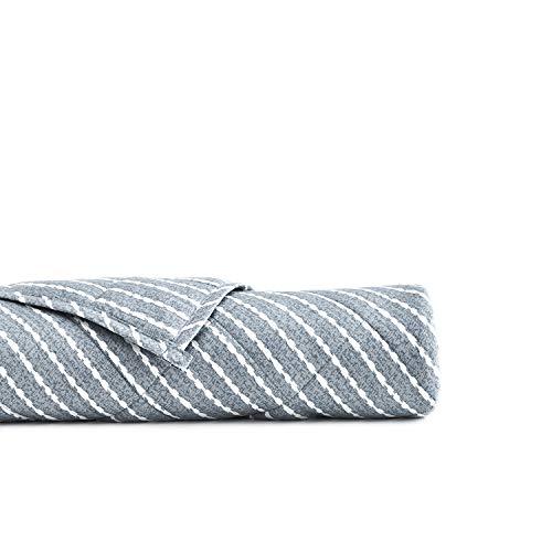 YnM Weighted Blanket (20 lbs, 60''x80'', Queen Size) for People Weigh Around 190lbs | 2.0 Cozy Heavy Blanket | 100% Oeko-Tex Certified Cotton Material with Premium Glass Beads, Blue White