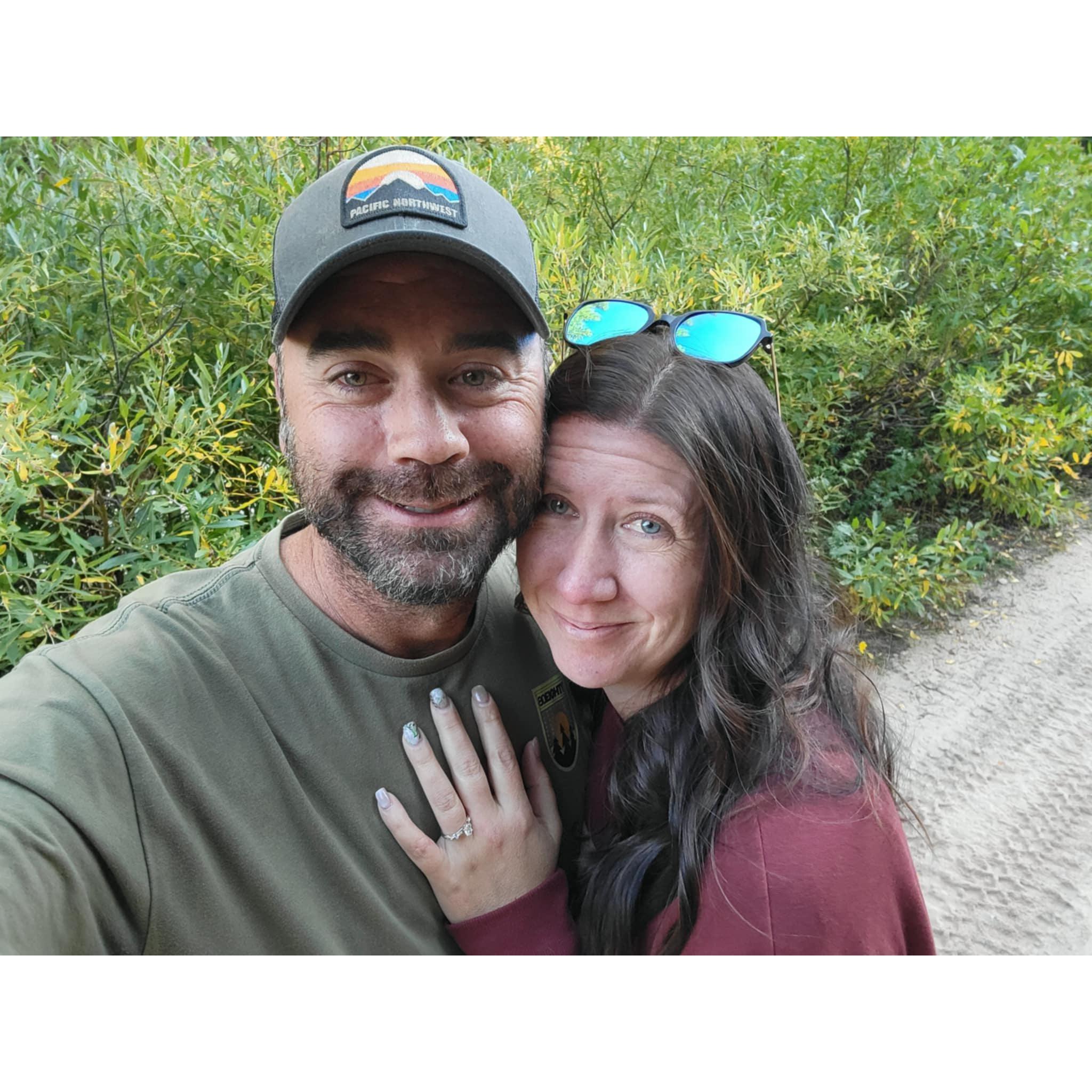 The day Mark proposed at the moose spot!