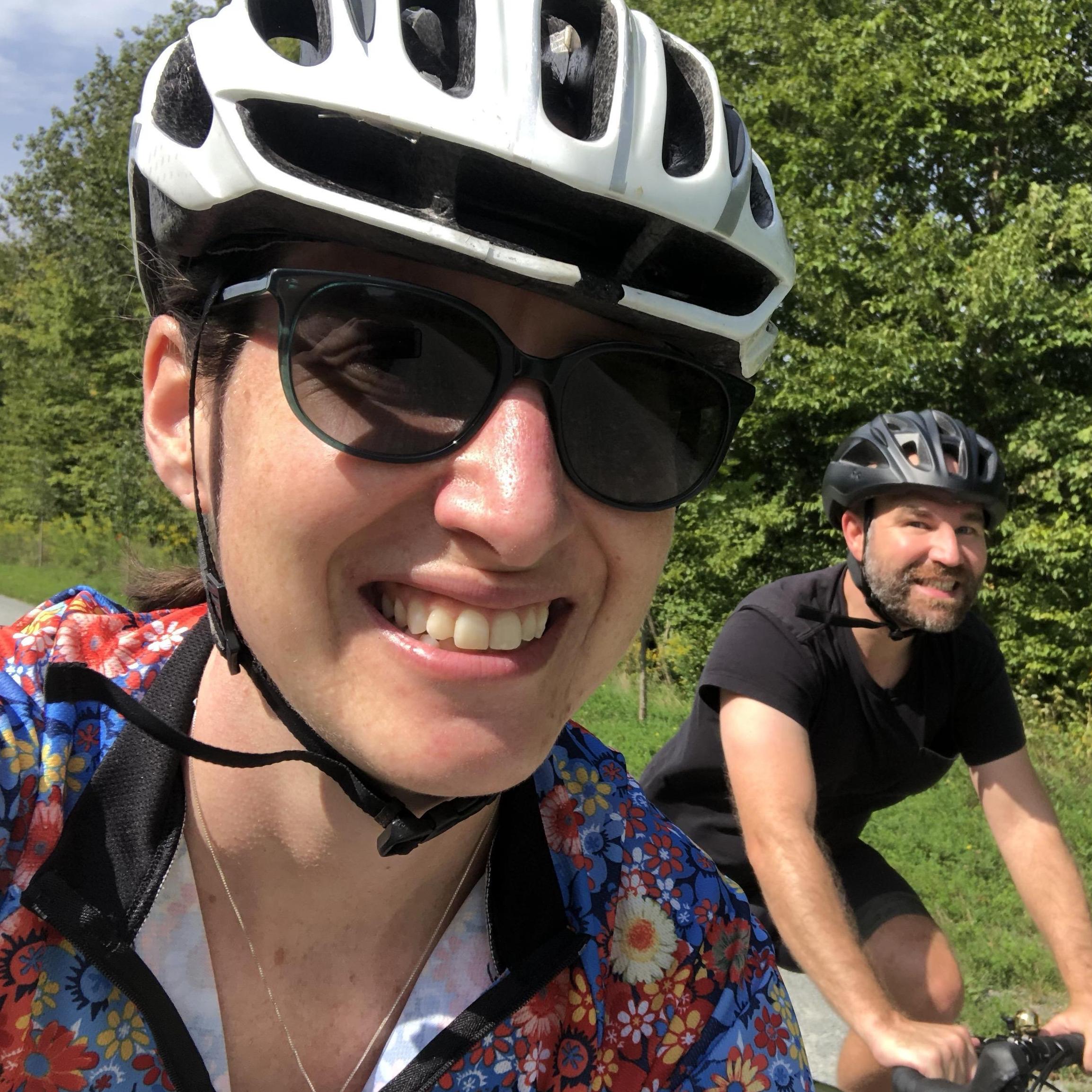 This is the kind of photo where one person knows what they're doing, and the other one is about to get hit by a tractor trailer