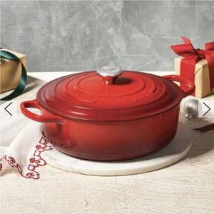 Le Creuset Enameled Cast Iron Signature Round Wide Dutch Oven, 6.75 qt., Cerise