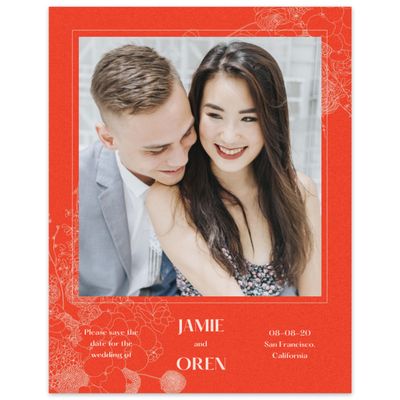 Orange Wedding Digital Save the Date - Ames Portrait